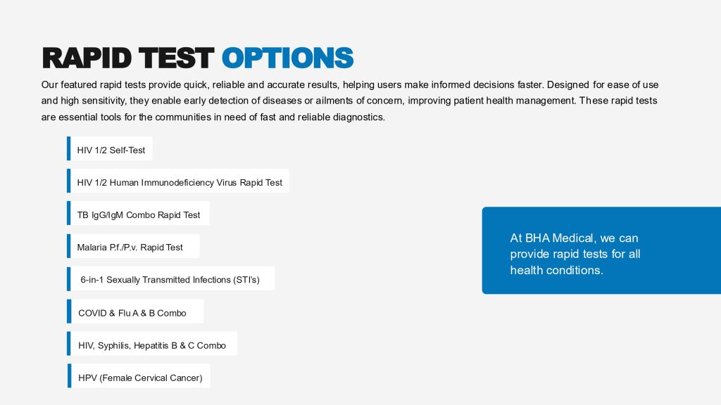 Partner presentation slide 18: Rapid-test examples