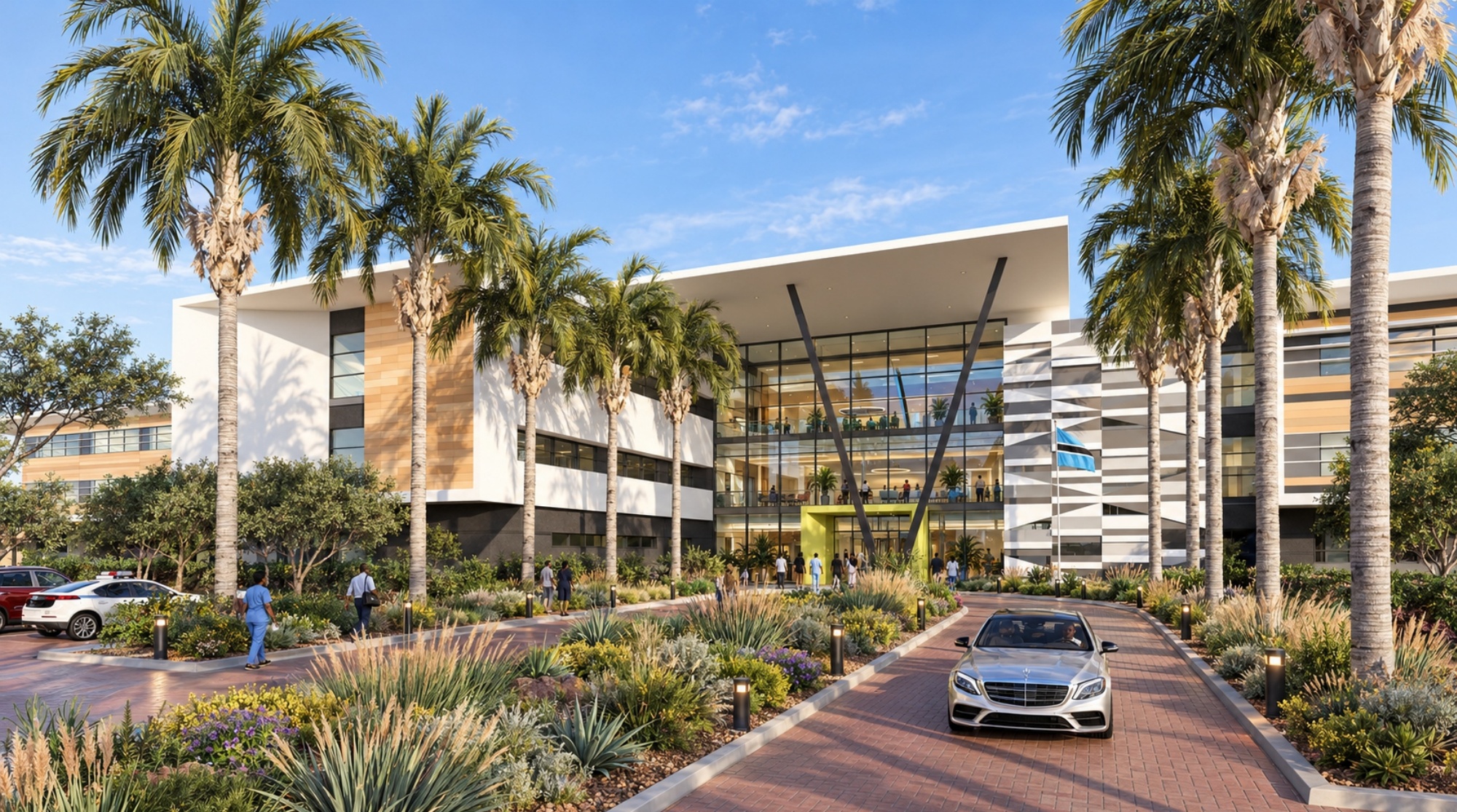 Hospital main entrance — architectural impression